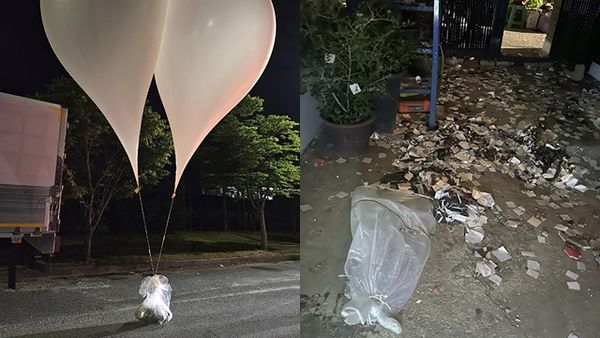 ▲▼從29日凌晨起，北韓施放的空飄氣球墜落在南韓全國各地。（圖／達志影像／美聯社）