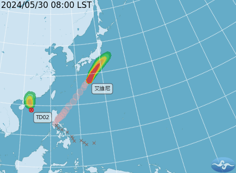 ▲▼颱風路徑潛勢預測。（圖／氣象署提供）