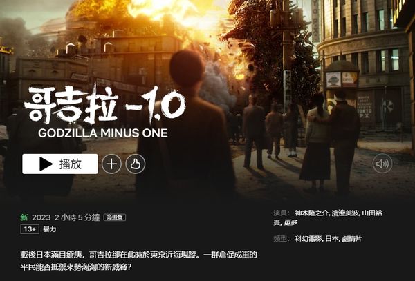 ▲▼Netflix無預警上架《哥吉拉-1.0》。（圖／翻攝Netflix）