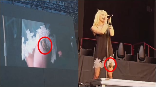 ▲▼美國女星泰勒莫森（Taylor Momsen）在西班牙演唱時，在舞台上遭到蝙蝠狂咬。（圖／翻攝Instagram@taylormomsen）