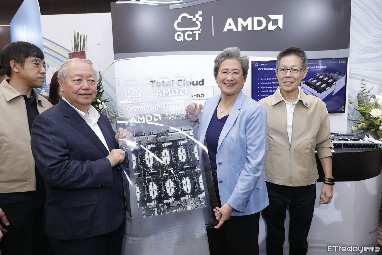 ▲超微（AMD）總裁蘇姿丰、廣達副董事長梁次震、雲達總經理楊麒令。（圖／記者湯興漢攝）