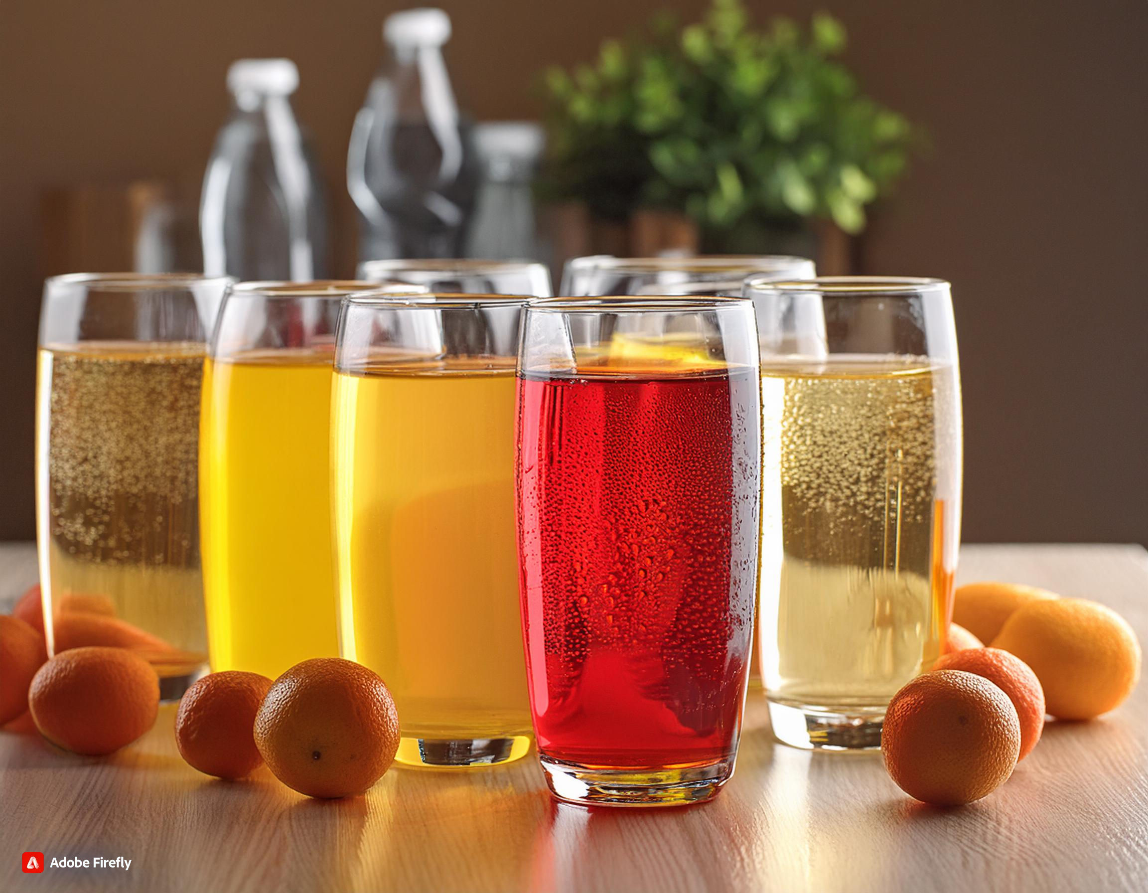▲▼美國FDA召回28種飲料，其中包含氣泡水。（AI生成圖／Adobe Firefly）