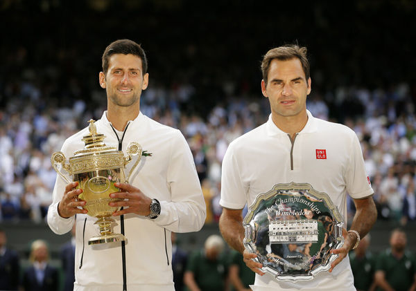 ▲喬科維奇（Novak Djokovic）與費德勒（Roger Federer）。（圖／達志影像／美聯社）