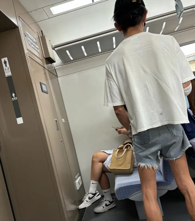 ▲噁男在火車上掏出生殖器猥褻原PO和另一名女乘客。（圖／翻攝Dcard，下同）
