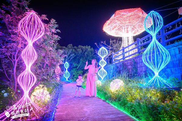 ▲▼大古山登山步道公園夏日繽紛派對 最新點燈活動時間　欣賞城市燈海，來趟森林裡的奇幻旅程。（圖／部落客滿分提供）