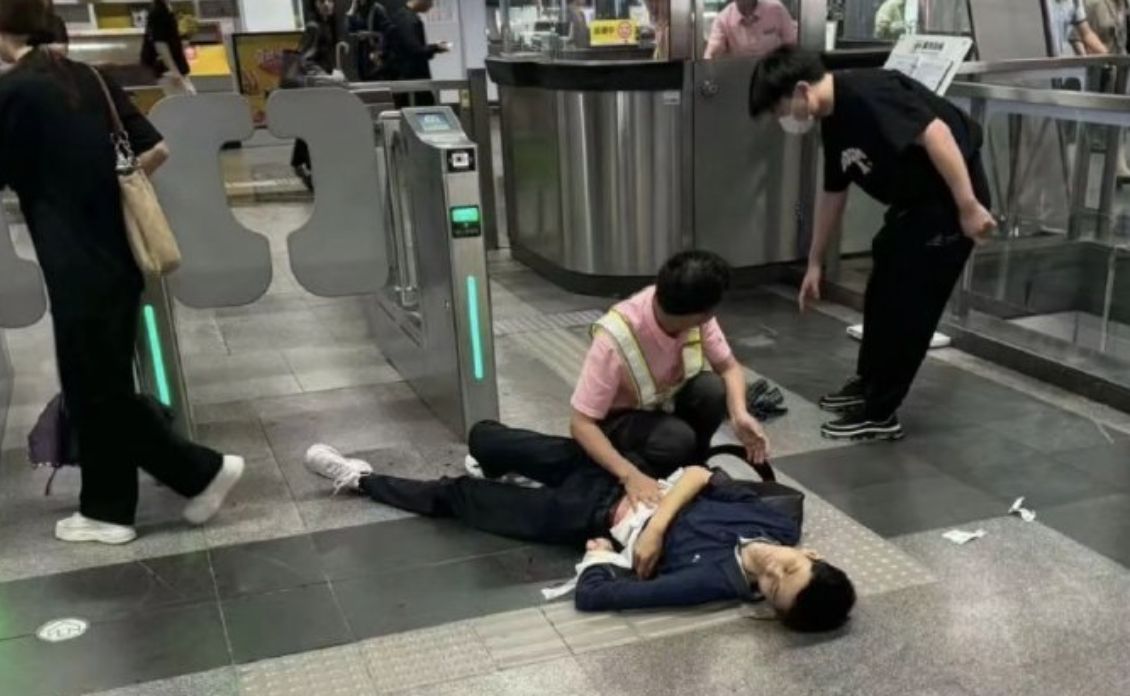▲上海地鐵9號線發生持刀砍人事件致3傷。（圖／翻攝微博）
