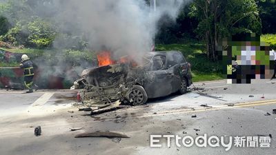 金門休旅車肇逃自撞起火！警目擊逮人變救人　駕駛昏迷骨折送醫