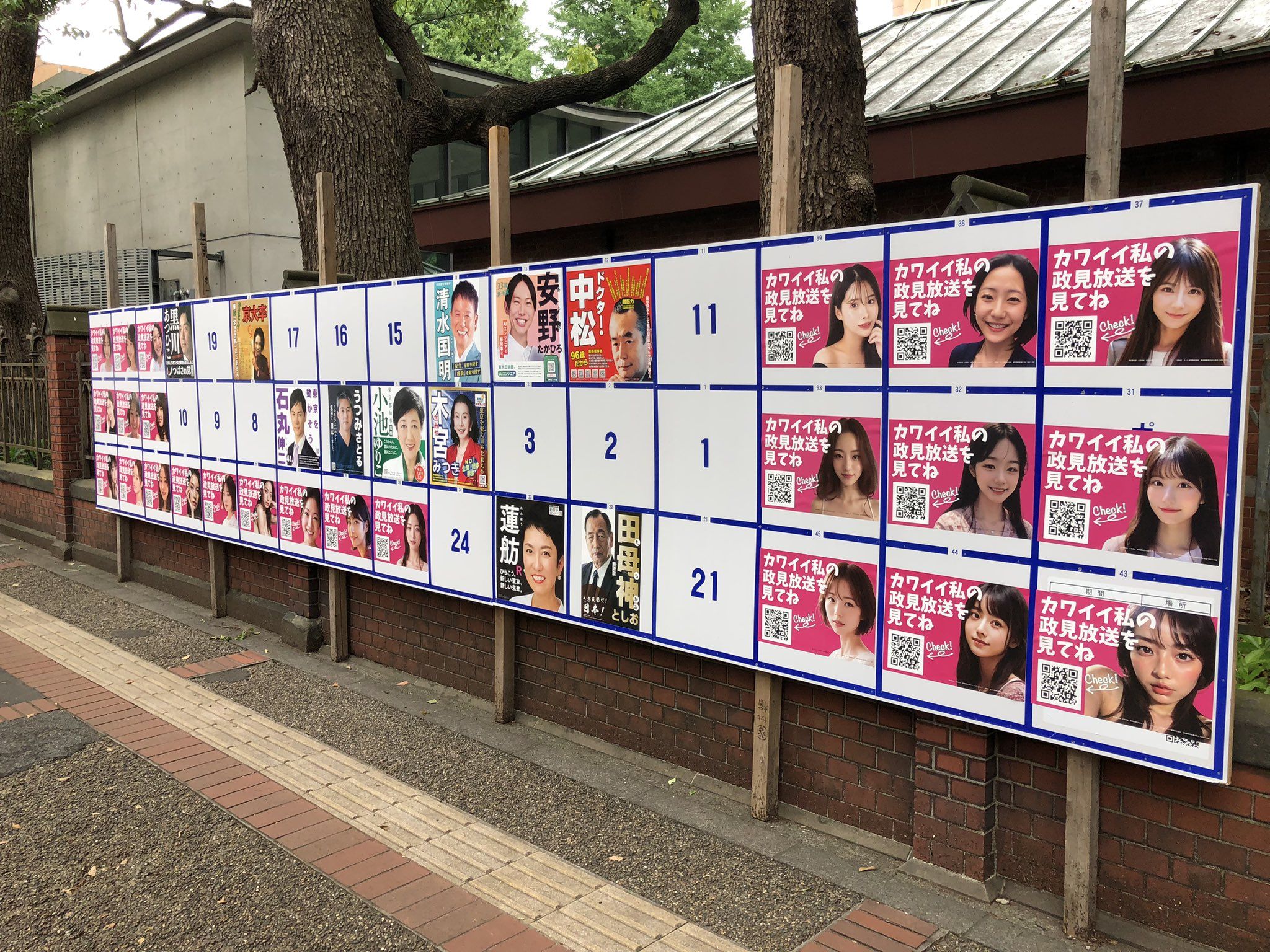 ▲▼東京都選舉海報區出現「牛郎廣告」！。（圖／X@masachi1021）