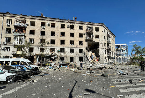 ▲▼哈爾科夫大樓遭轟炸。（圖／路透社）