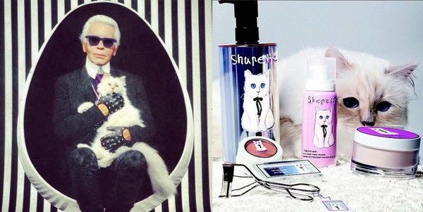 「時尚大帝」老佛爺的愛貓Choupette與植村秀推出彩妝系列。(圖／取自Choupette Lagerfeld Instagram)