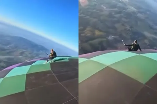 ▲▼31歲的杜蘭（Jhovanny Duran）挑戰從熱氣球頂跳傘。（圖／翻攝自IG）