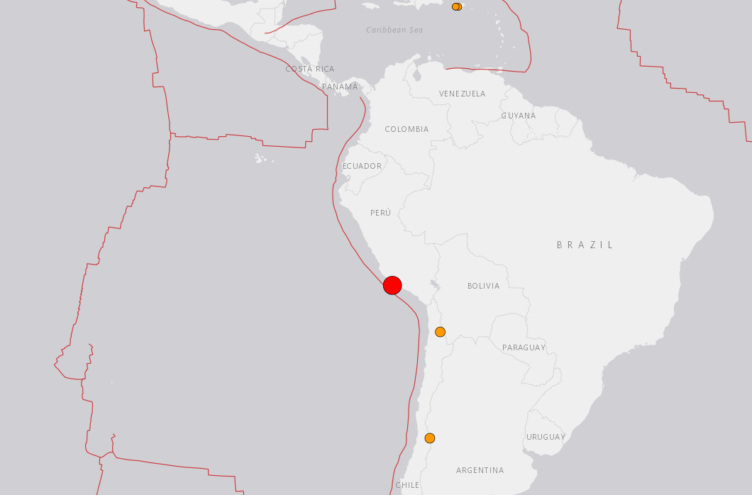 ▲▼ 秘魯規模7.0地震。（圖／翻攝自USGS）
