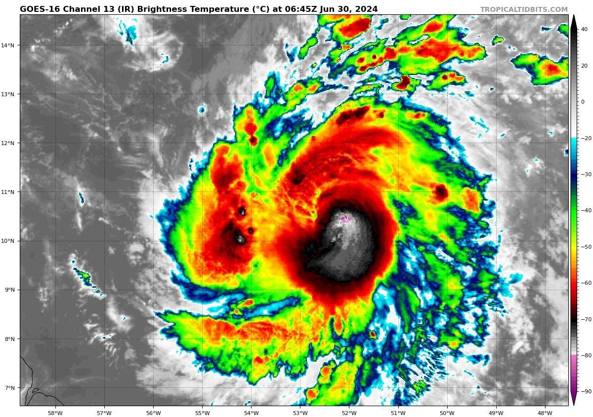 ▲大西洋今年首個颶風貝羅（Beryl）已於6月29日生成。（圖／翻攝自Facebook／鄭明典）