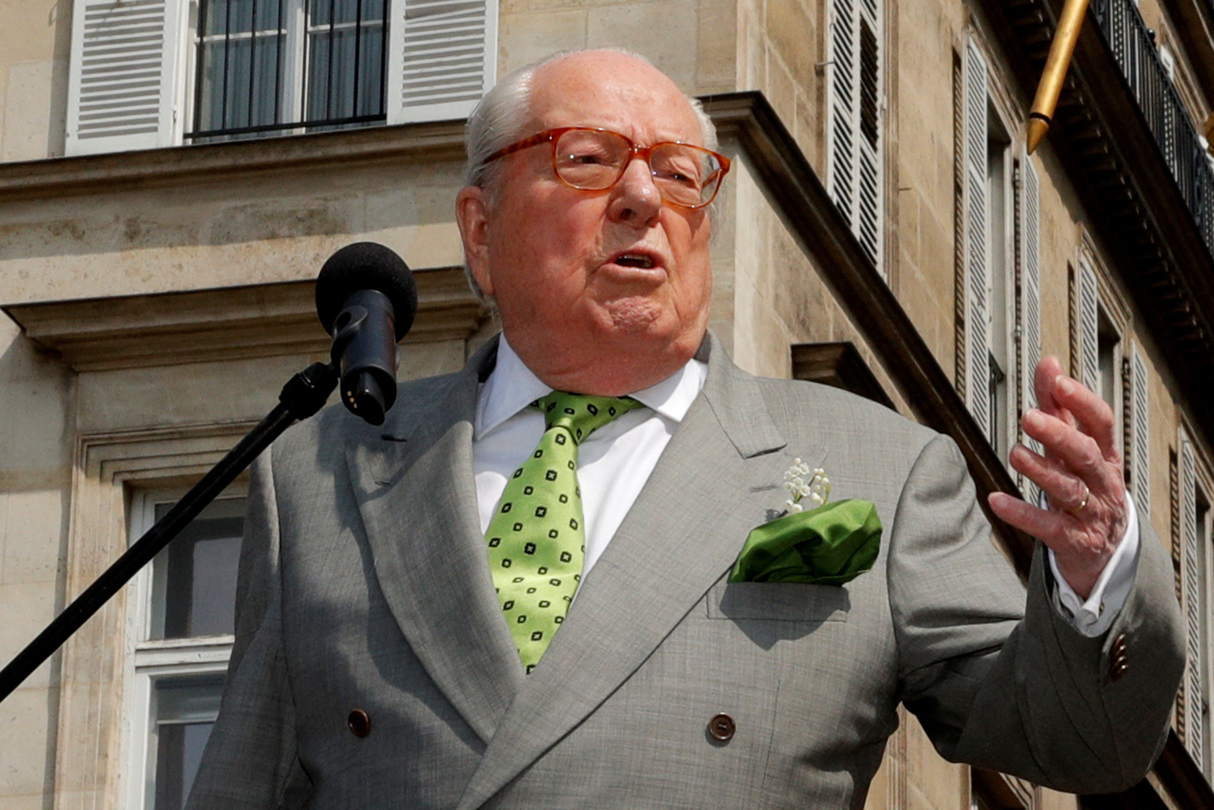 ▲▼ 法國極右翼政黨領袖瑪琳．雷朋（Marine Le Pen）的父親尚馬力．雷朋（Jean-Marie Le Pen）。（圖／路透）