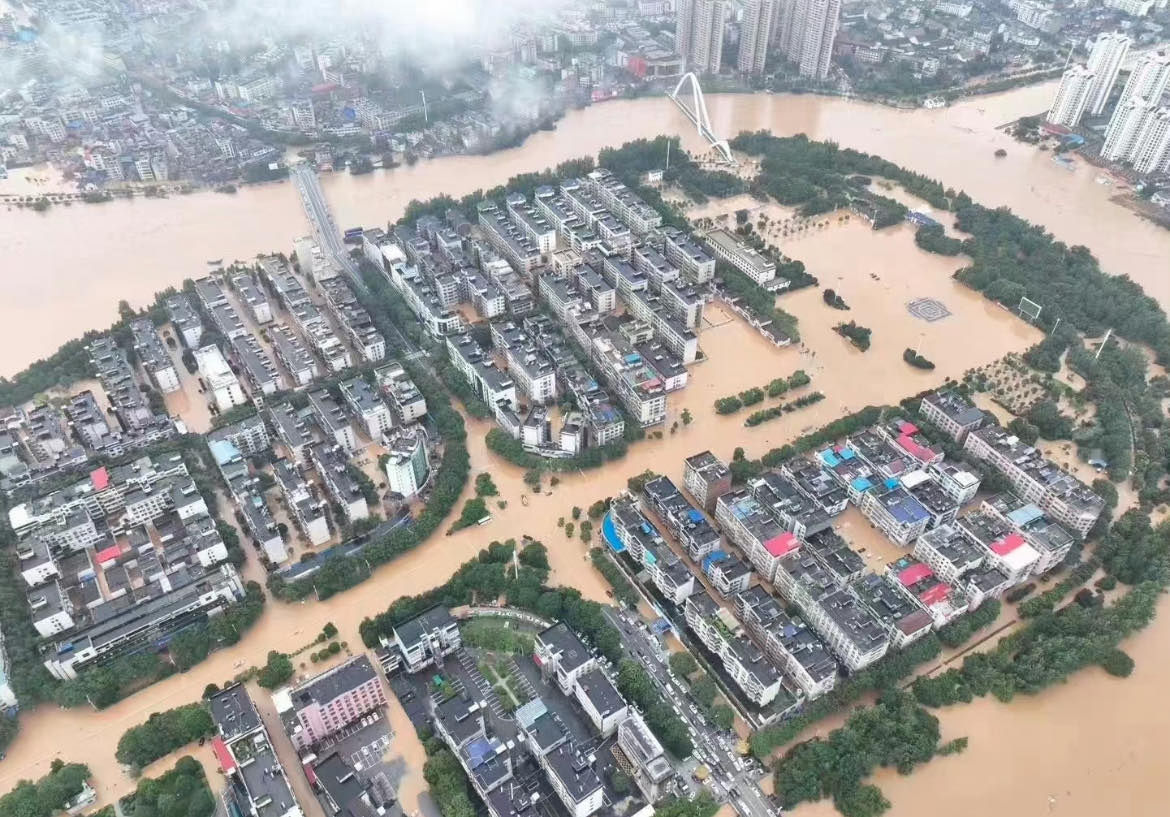 ▲▼湖南平江洪水。（圖／翻攝自微博）