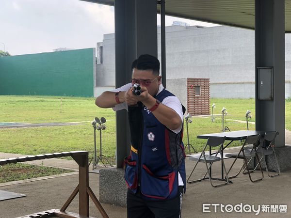 ▲中華奧運射擊代表隊，楊昆弼、林怡君、李孟遠、劉宛渝。（圖／記者杜奕君攝）