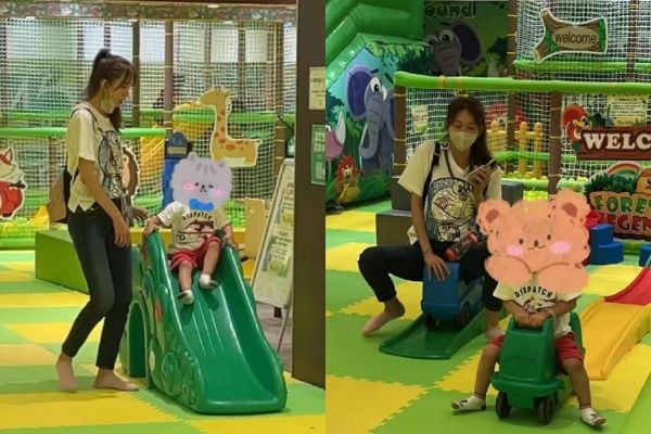林志玲被目擊帶兒子去兒童樂園玩。（圖／翻攝自微博）