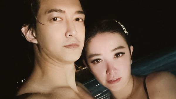 ▲許維恩「半夜水中摸胸」王家梁！　沖繩度假夜遊&hellip;緊貼親密照超閃。（圖／翻攝自許維恩IG）
