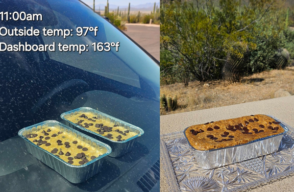 戶外飆40度高溫　男把生麵團「放車上4小時」成功烤出麵包。（圖／翻攝自Facebook／Saguaro National Park）