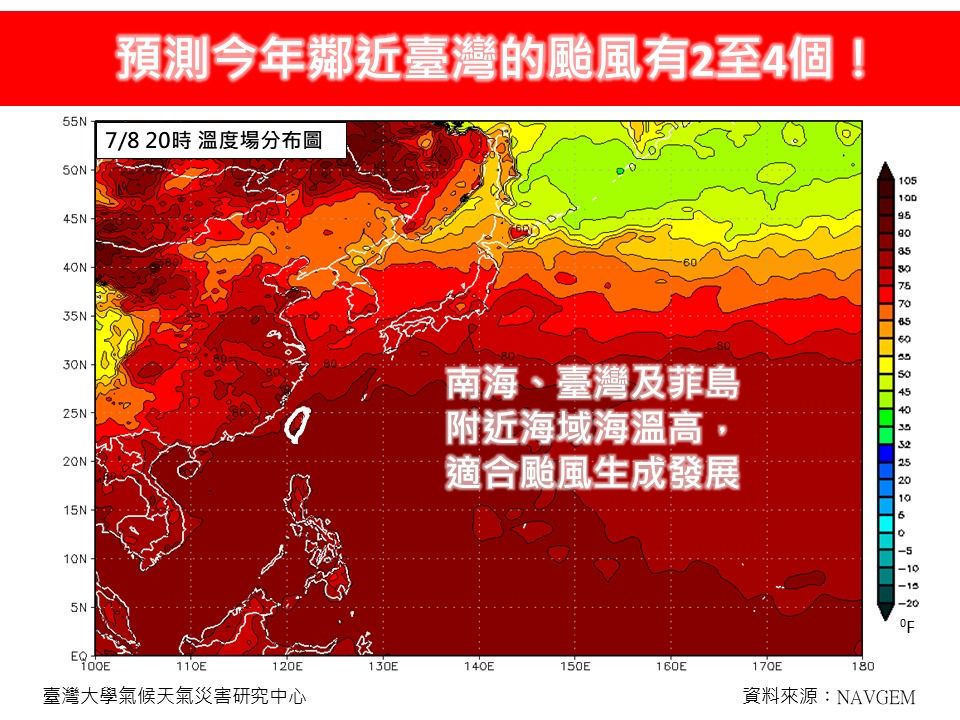 ▲▼中央氣象署預測今年鄰近台灣的颱風有2至4個             。（圖／翻攝林老師氣象站臉書）