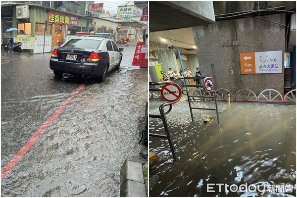 ▲大觀地下道淹水。（圖／記者陳以昇翻攝，下同）