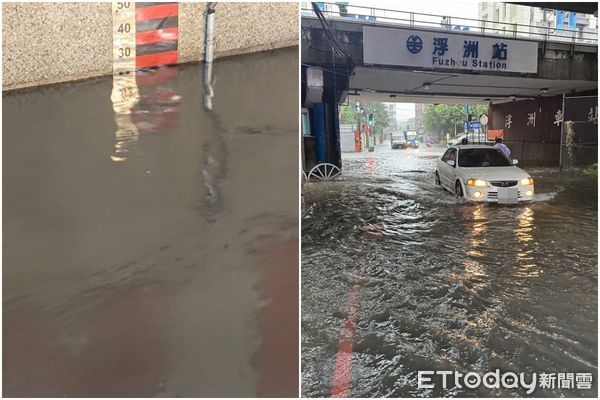 ▲大觀地下道淹水。（圖／記者陳以昇翻攝，下同）