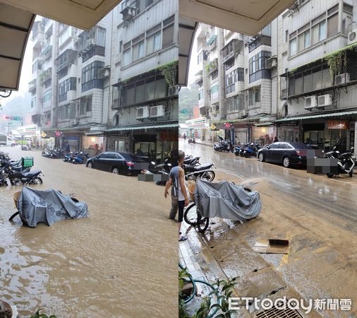 ▲▼吳興街淹水。（圖／網友「Barby Chiang」授權引用）