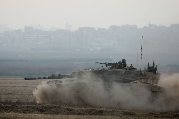 ▲▼以色列軍隊在加薩邊境進行演習。（圖／路透）