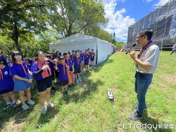 ▲第12次全國童軍大露營在台南走馬瀨農場舉行，從海內外及全國各地近8000名童軍於10日報到，開啟7天6夜大露營活動序幕。（圖／記者林東良翻攝，下同）