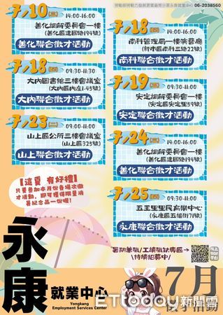 ▲永康就業中心特別從7月份起展開「職訓結業學員職場接軌列車」計畫，將陸續在轄區內職業訓練單位進行業務宣導，並篩選優質職缺，讓民眾能帶著豐富的職場知能進入職場。（圖／記者林東良翻攝，下同）