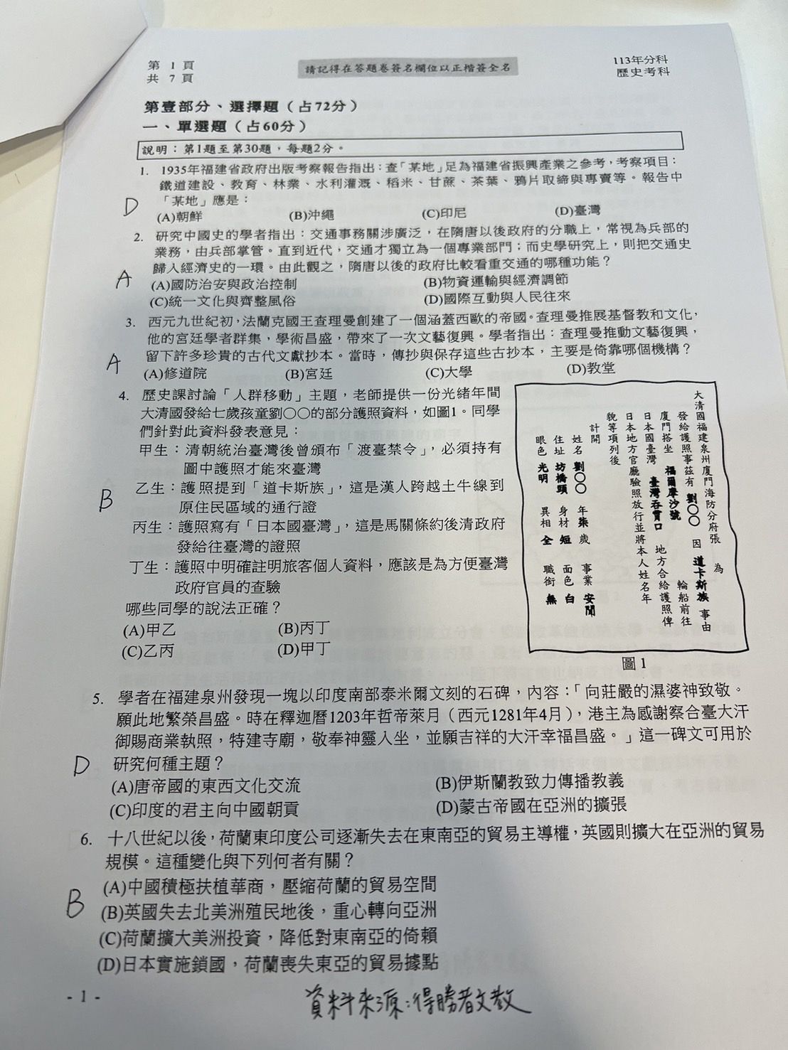 ▲得勝者文教提供歷史科即時試題分析。（圖／得勝者文教提供）