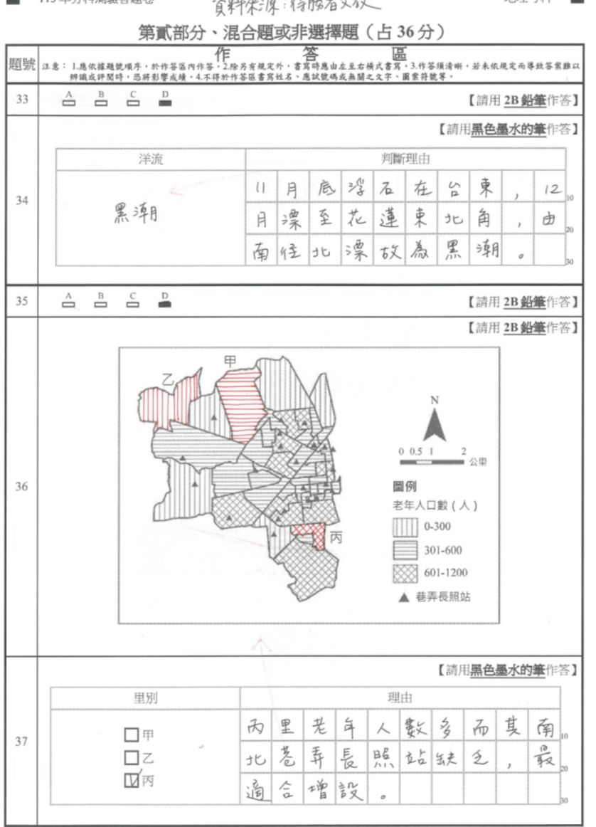 ▲得勝者文教提供地理科非選題解答。（圖／得勝者文教提供）