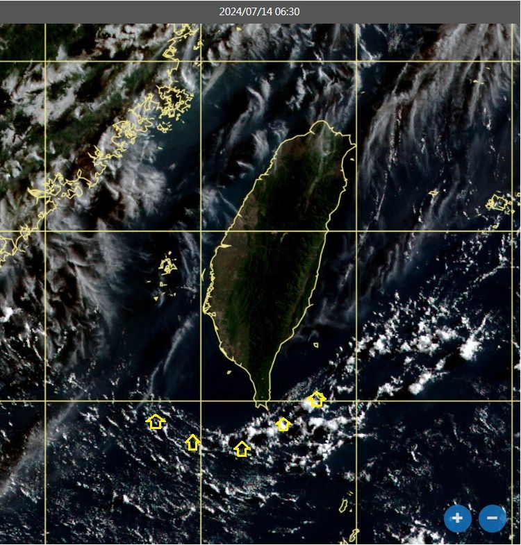 ▲▼繞地形的小積雲邊界。（圖／翻攝鄭明典臉書）