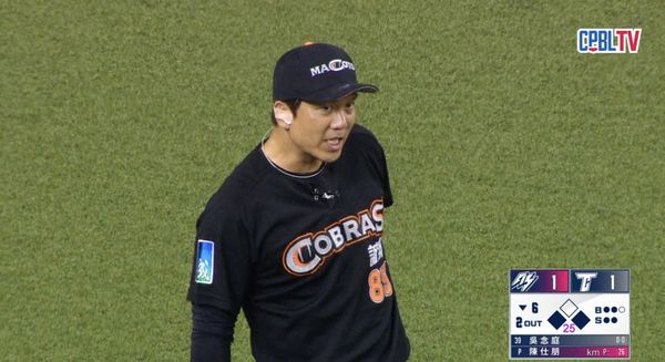 ▲▼周思齊。（圖／截自CPBL TV）