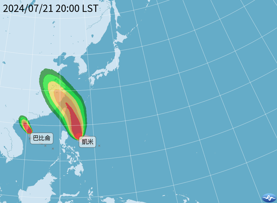 ▲「凱米」最新預測路徑。（圖／氣象署）