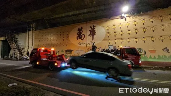 ▲▼凱米颱風來襲，北市晚間8時河濱車輛拖吊。（圖／記者呂佳賢攝）