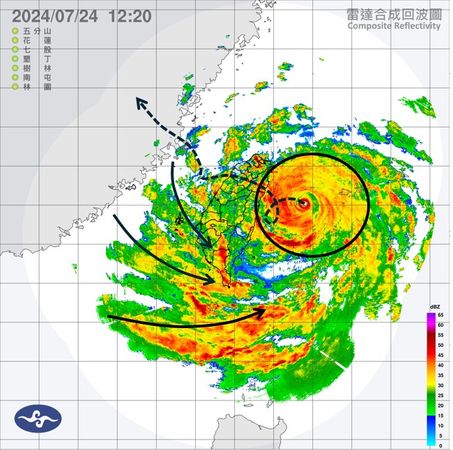 ▲▼凱米強颱已到家門口，颱風核心即將進入。（圖／天氣職人吳聖宇臉書）