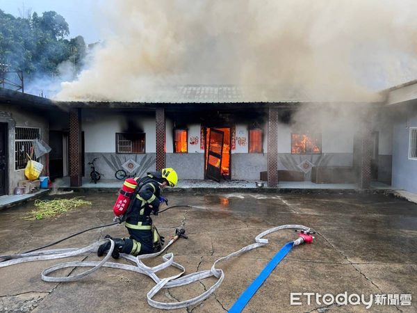 ▲埔里鎮中山路四段362號民宅於颱風天發生火警。（圖／記者高堂堯翻攝）