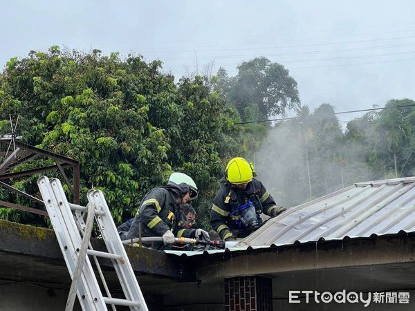 ▲埔里鎮中山路四段362號民宅於颱風天發生火警。（圖／記者高堂堯翻攝）