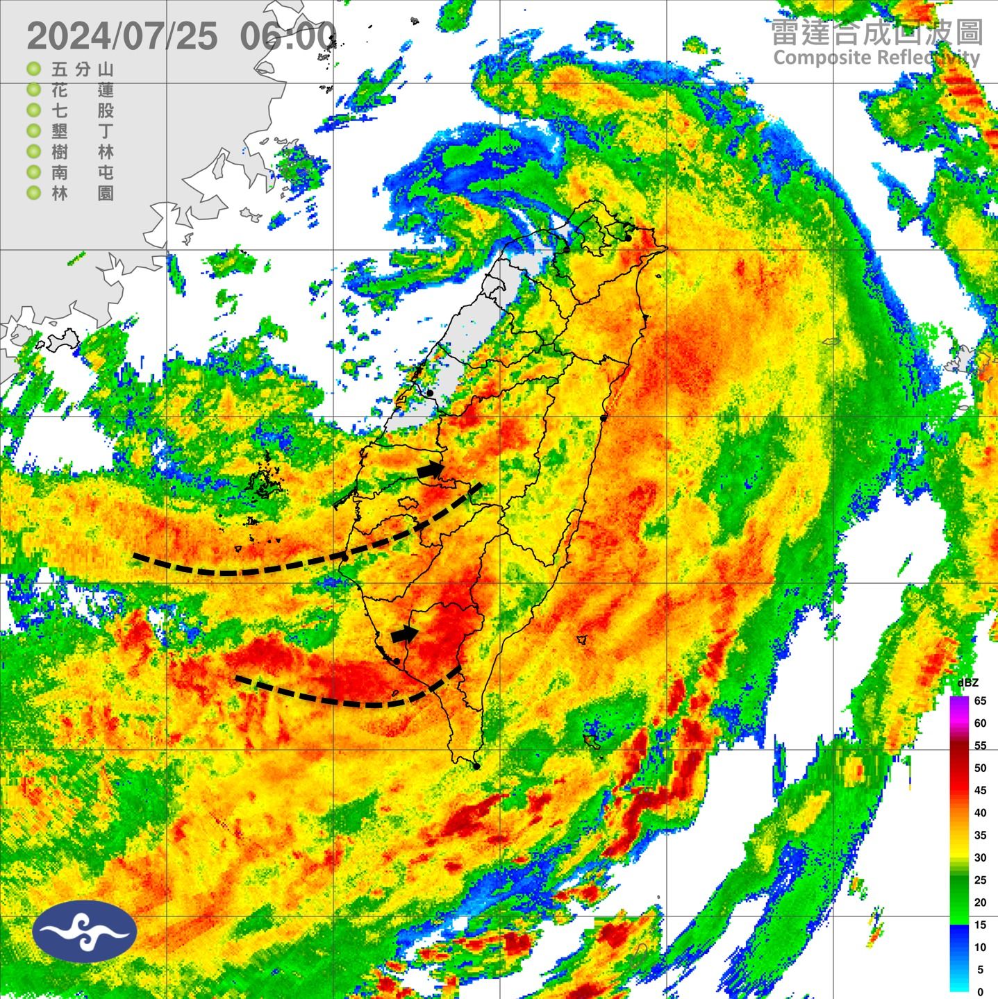 ▲▼凱米恐帶來長時間致災性降雨。（圖／翻攝「台灣颱風論壇｜天氣特急」）