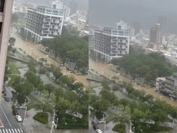 [新聞] 快訊／高雄美術館豪宅區淹了！馬路變「
