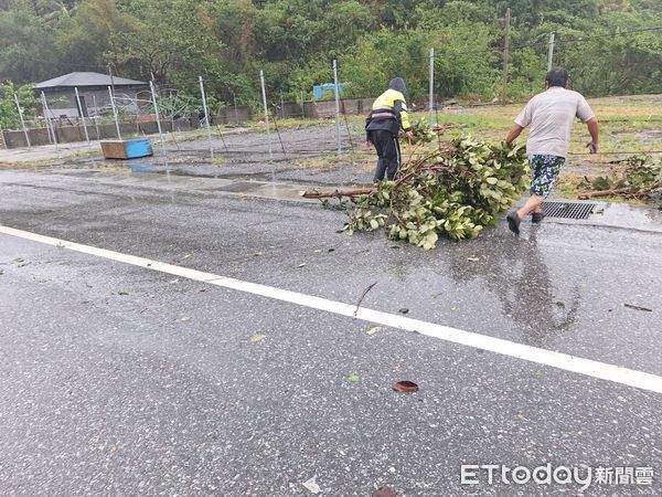 ▲▼台11線多處發生路樹傾倒及土石流，造成道路積水，影響雙向車輛道路通行。（圖／鳳林警分局提供，下同）