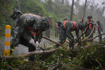 國軍總動員救災　道路清淤、樹木分解加速道路恢復