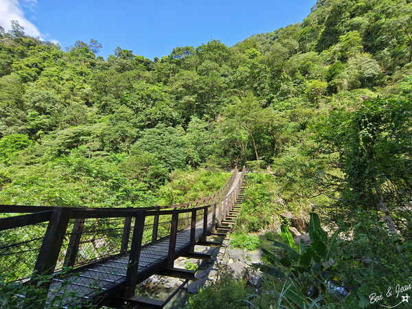 ▲▼宜蘭冬山新寮瀑布步道，漫步輕鬆好走森林步道，探訪雙層沁涼瀑布。（圖／紫色微笑提供）