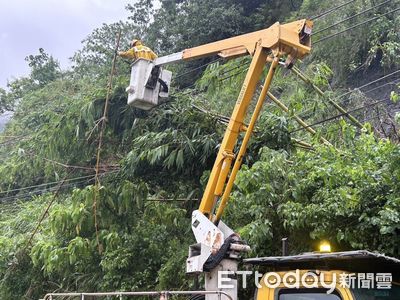凱米颱風尾橫掃　台南鹽水區、南化區、大內區等共409戶停電搶修