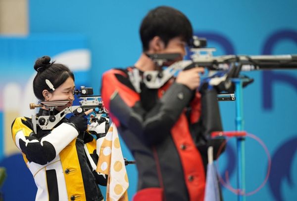 ▲▼巴黎奧運首金！中國黃雨婷、盛李豪氣步槍射擊奪冠。（圖／翻攝新華社）