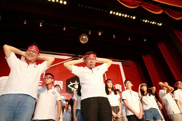 無黨籍台北市長候選人柯文哲19日參與「1129公民之眼」監票部隊開訓典禮。（圖／柯文哲選辦提供）