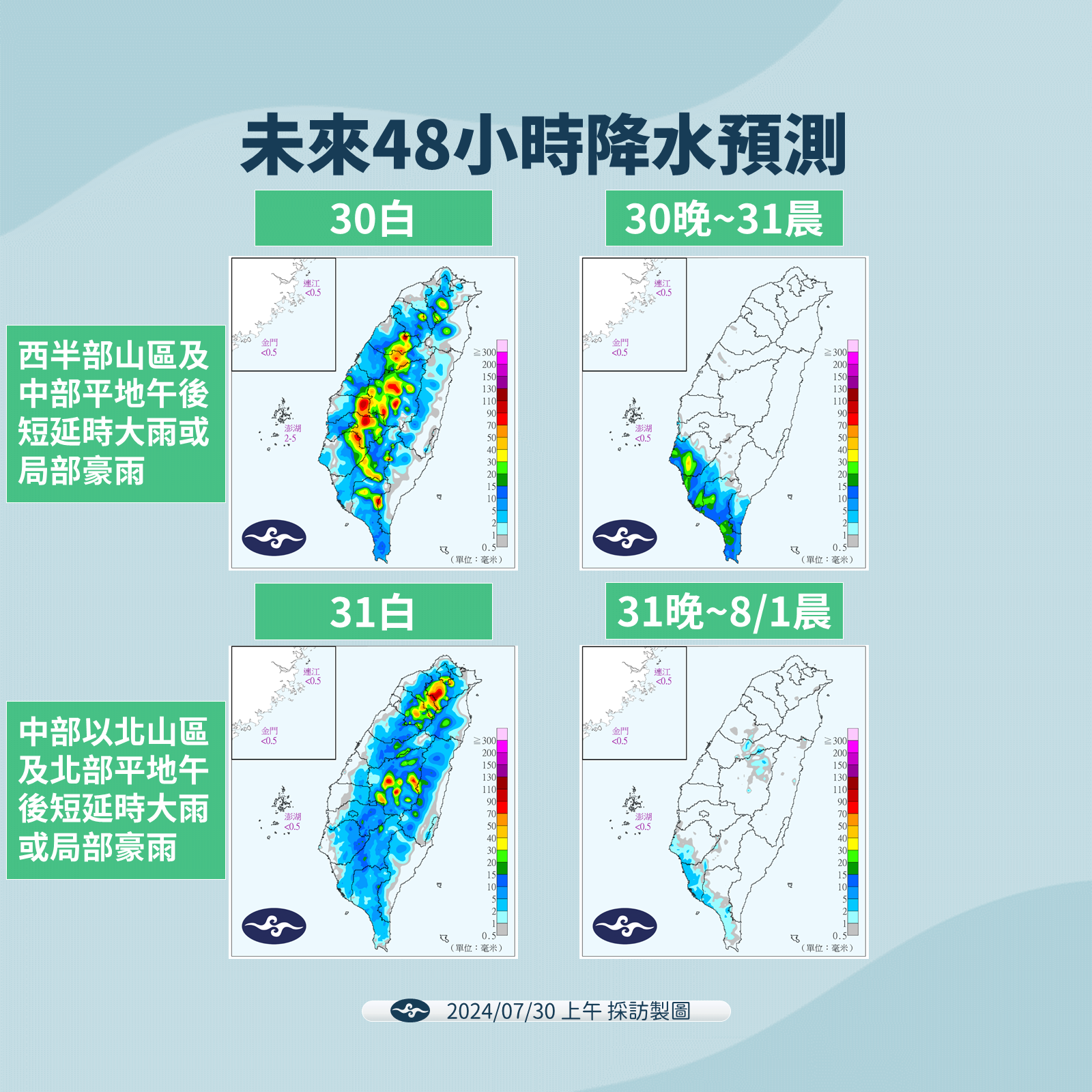 ▲▼未來天氣趨勢。（圖／氣象署提供）