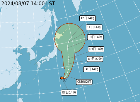 ▲▼準瑪莉亞颱風路徑。（圖／氣象署提供）