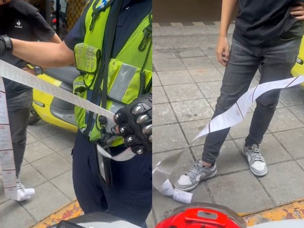 ▲▼員警列印12張罰單，其中6張是員警存底             。（圖／翻攝自Threads）